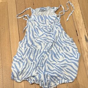 Princess Polly Zebra Print Bodysuit - Sky Blue and White